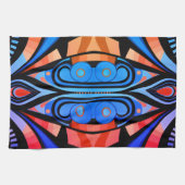 155 einfache, blaue und rote Muster Geschirrtuch (Horizontal)