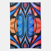 155 einfache, blaue und rote Muster Geschirrtuch (Vertikal)