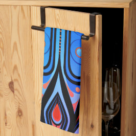 155 einfache, blaue und rote Muster Geschirrtuch