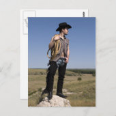 15614-RA Cowboy Postkarte (Vorne/Hinten)