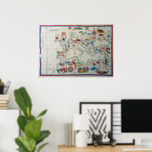 1563 Renaissance Karte Europa Poster (Heimbüro)