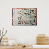 1563 Renaissance Karte Europa Poster (Küche)