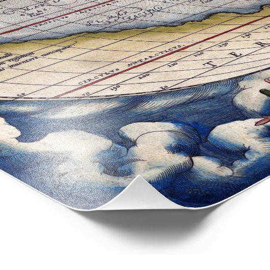 1564 World Map by Ortelius Fotodruck (Ecke)