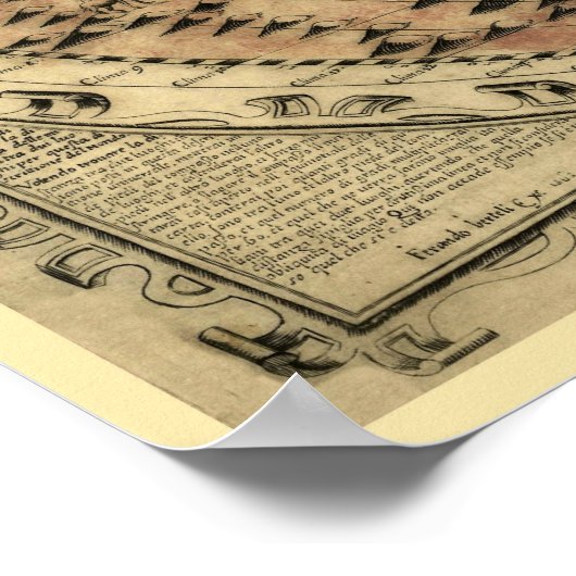 1565 Ferando Berteli (Fernando Bertelli) Weltkarte Poster (Ecke)