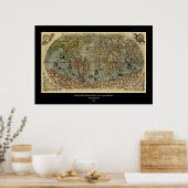 1565 Ferando Berteli (Fernando Bertelli) Weltkarte Poster (Küche)