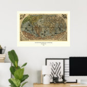 1565 Ferando Berteli (Fernando Bertelli) Weltkarte Poster (Heimbüro)