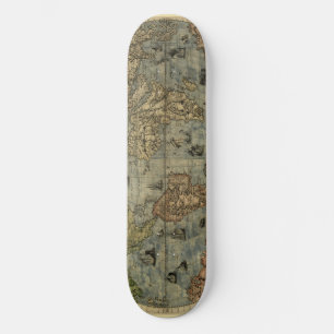 1565 Ferando Berteli (Fernando Bertelli) Weltkarte Skateboard