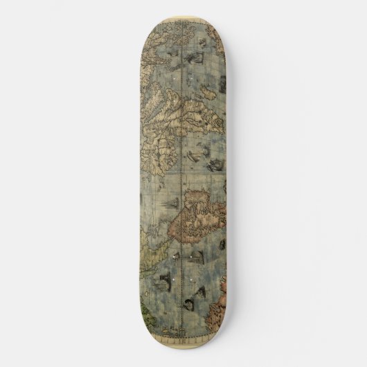 1565 Ferando Berteli (Fernando Bertelli) Weltkarte Skateboard (Vorderseite)