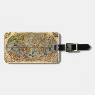 1565 Forlani Antike Weltkarte Renaissance Gepäckanhänger