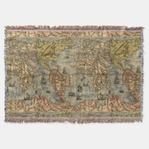 1565 Forlani Antike Weltkarte Vintage-Kartographie Decke