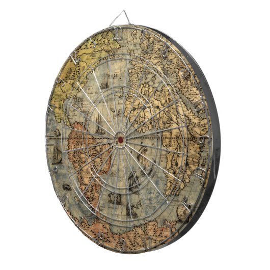 1565 Forlani AntiquevWeltkarte Renaissance Dartscheibe (Vorderseite rechts)