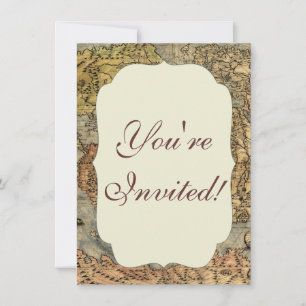 1565 Forlani AntiquevWeltkarte Renaissance Einladung