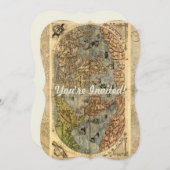 1565 Forlani AntiquevWeltkarte Renaissance Einladung (Vorne/Hinten)