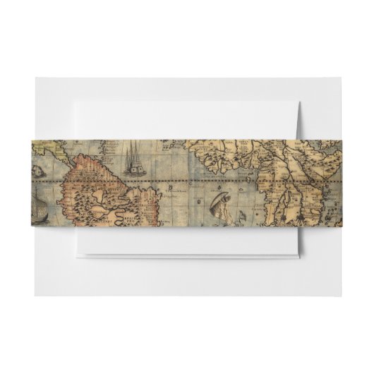 1565 Forlani AntiquevWeltkarte Renaissance Einladungsbanderole (Vorderseite Beispiel)