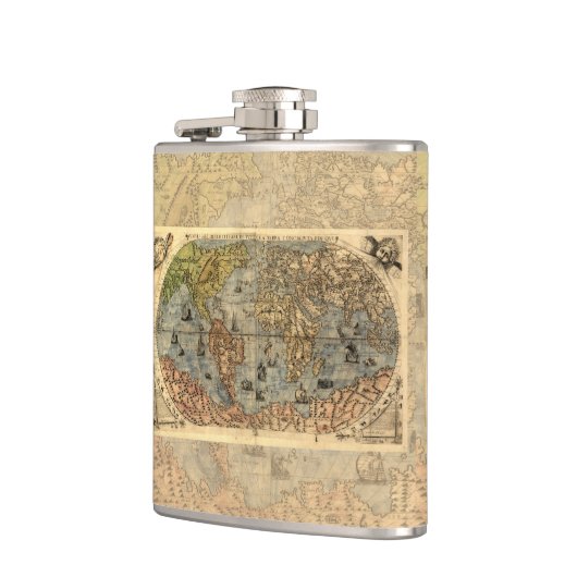 1565 Forlani AntiquevWeltkarte Renaissance Flachmann (Links)