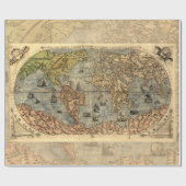 1565 Forlani AntiquevWeltkarte Renaissance Geschenkpapier (Flach)