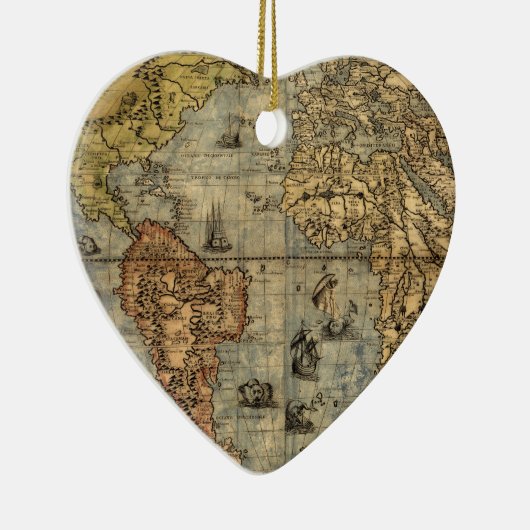 1565 Forlani AntiquevWeltkarte Renaissance Keramikornament (Rechts)