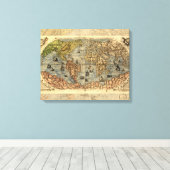 1565 Forlani AntiquevWeltkarte Renaissance Leinwanddruck (Insitu (Holzboden))