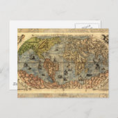 1565 Forlani AntiquevWeltkarte Renaissance Postkarte (Vorne/Hinten)