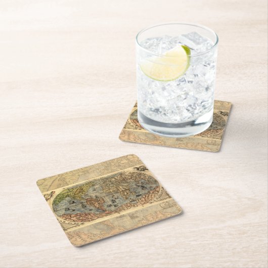 1565 Forlani AntiquevWeltkarte Renaissance Rechteckiger Pappuntersetzer (Vor Ort)