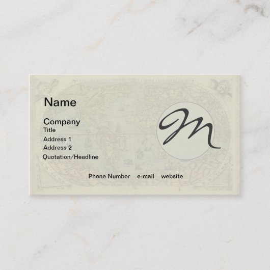 1565 Forlani AntiquevWeltkarte Renaissance Visitenkarte (Vorderseite)