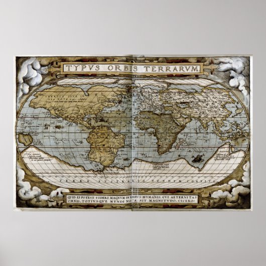 1570 Karte der Welt Poster (Vorne)