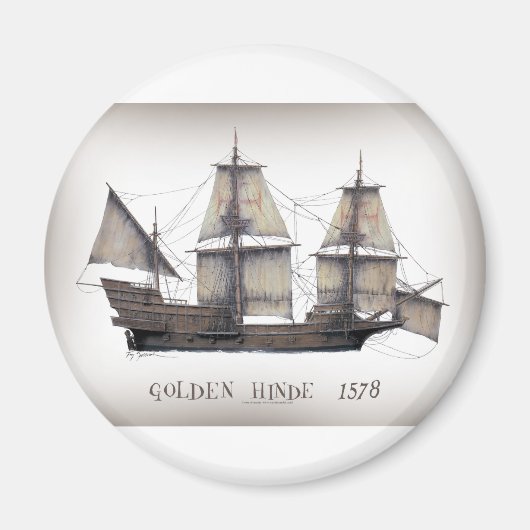 1578 Goldene Hinde Magnet (Vorne)