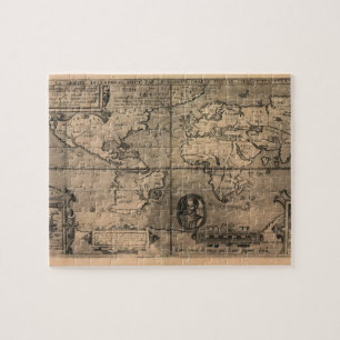 1581 Antike Weltkarte von Nicola van Sype Puzzle