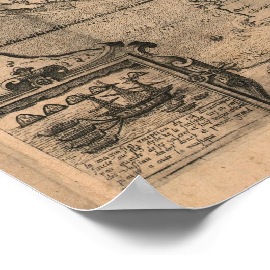 1581 Antique World Map von Nicola van Sype Poster (Ecke)