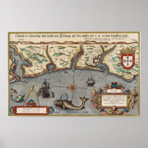 1584 Karte Portugals Poster