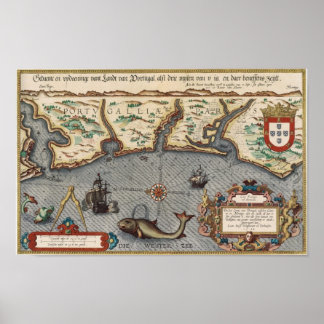 1584 Karte Portugals Poster