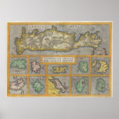 1584 Ortelius Karte von Kreta und 10 griechischen  Poster (Vorne)