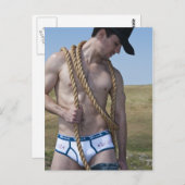 15881-RA Sexy Cowboy Postkarte (Vorne/Hinten)
