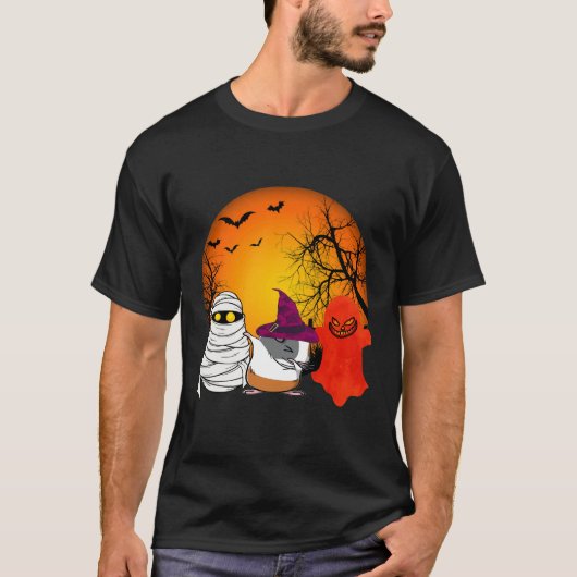 158 Guinea Pig Halloween Pumpkin T-Shirt (Vorderseite)