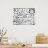 1594 Karte Zentralamerikas Poster (Küche)