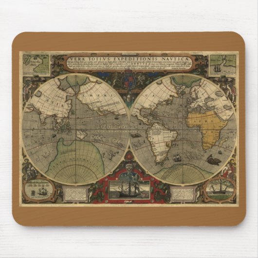 1595 Hondius Map Mousepad (Vorne)