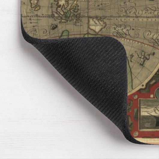 "1595 Hondius Worlde Map" Maus-Pad Mousepad (Ecke)