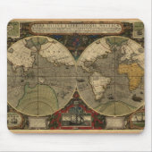 "1595 Hondius Worlde Map" Maus-Pad Mousepad (Vorne)