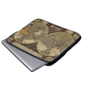 1595 Vintage Weltkarte durch Jodocus Hondius Laptopschutzhülle (Vorne Knopf)