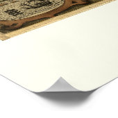 1595 Vintage Weltkarte von Jodocus Hondius Poster (Ecke)