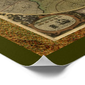 "1595 World Map of Hondius" Historic Map Poster (Ecke)