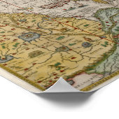 1596 Asia Renaissance-era Karte Poster (Ecke)