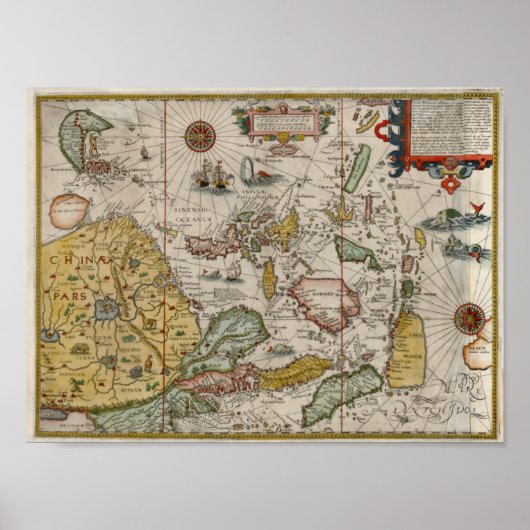 1596 Asia Renaissance-era Karte Poster (Vorne)