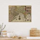 1596 Karte Südasiens Poster (Küche)