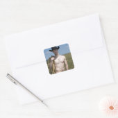 15974-RA Cowboy Quadratischer Aufkleber (Umschlag)