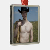 15974-RA Cowboy Silbernes Ornament (Rechts)