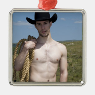 15974-RA Cowboy Silbernes Ornament