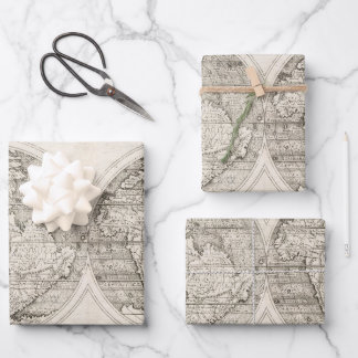 1598 Vintage Weltkarte für lateinische Kartographi Geschenkpapier Set