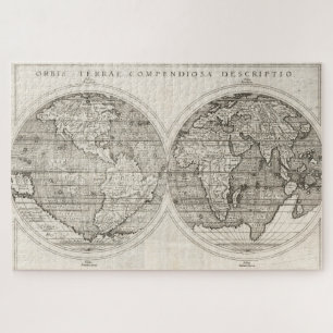 1598 Vintage Weltkarte für lateinische Kartographi Puzzle
