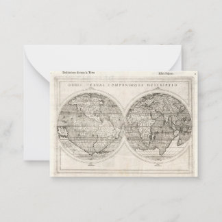 1598 Vintage Weltkarte Lateinische Kartographie Mitteilungskarte